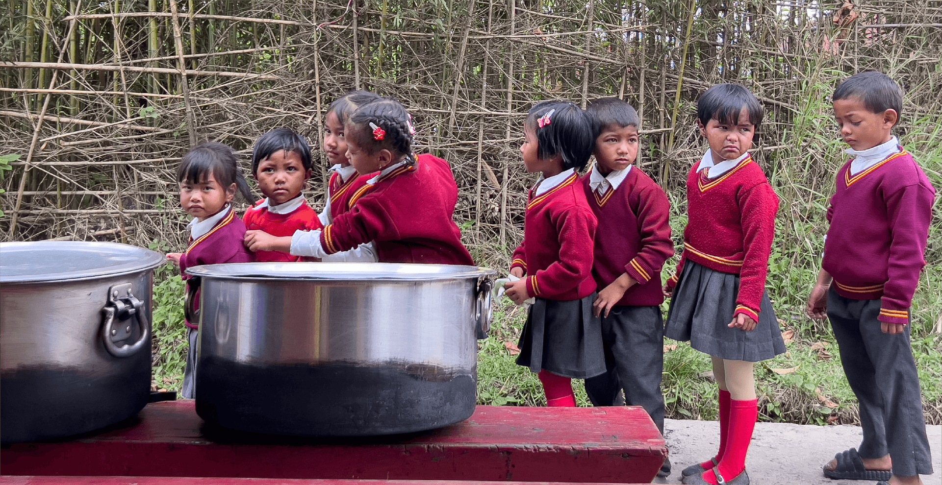 School Meals - Children Standing in Queue
