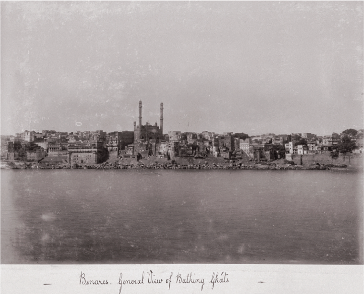 General view of the bathing ghats, Benares