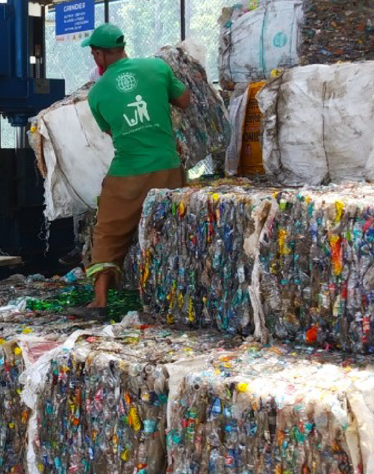 Man Clearing the Plastic Waste
