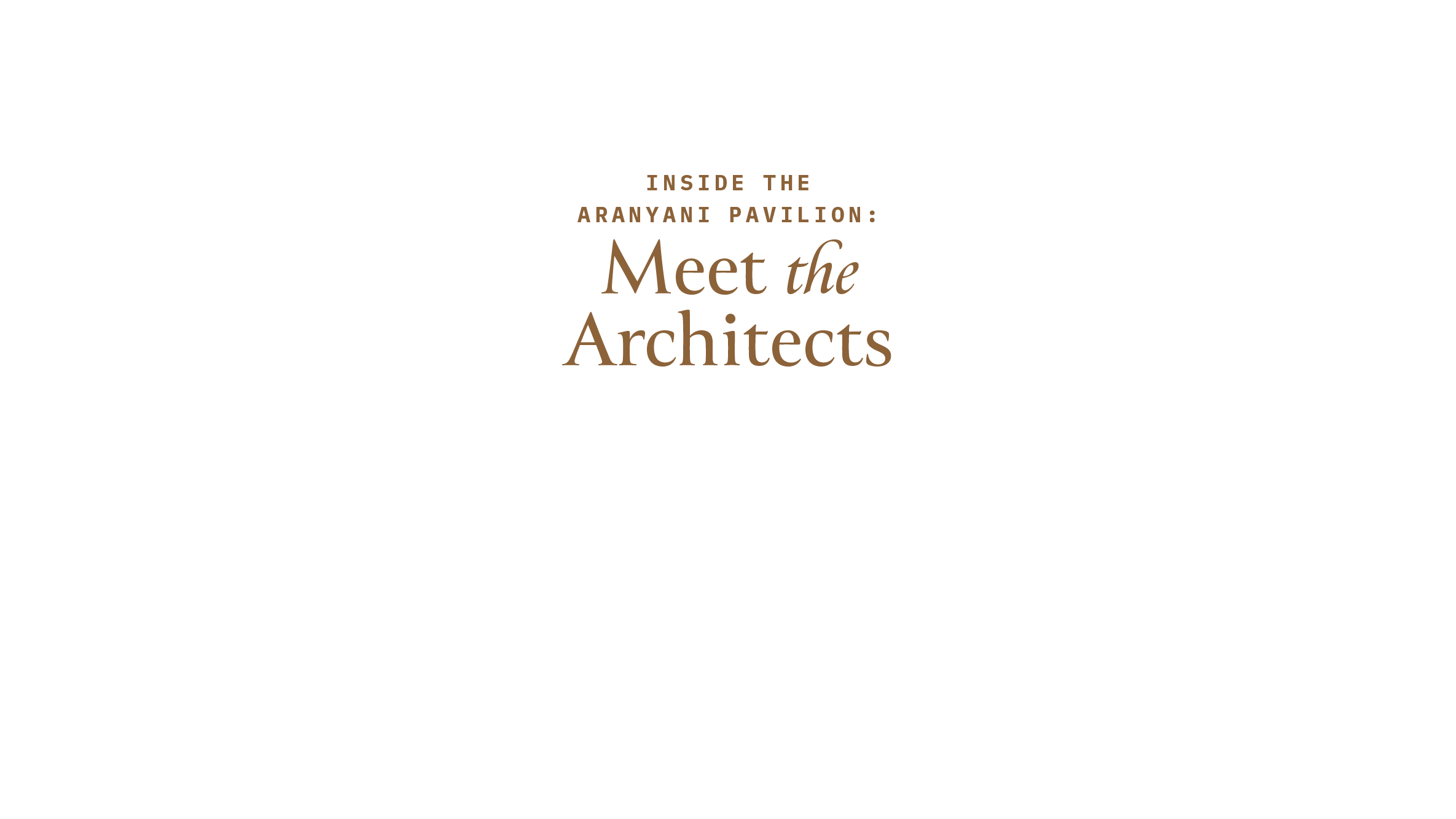 Inside the Aranyani Pavilion: Meet the Architects_Banner